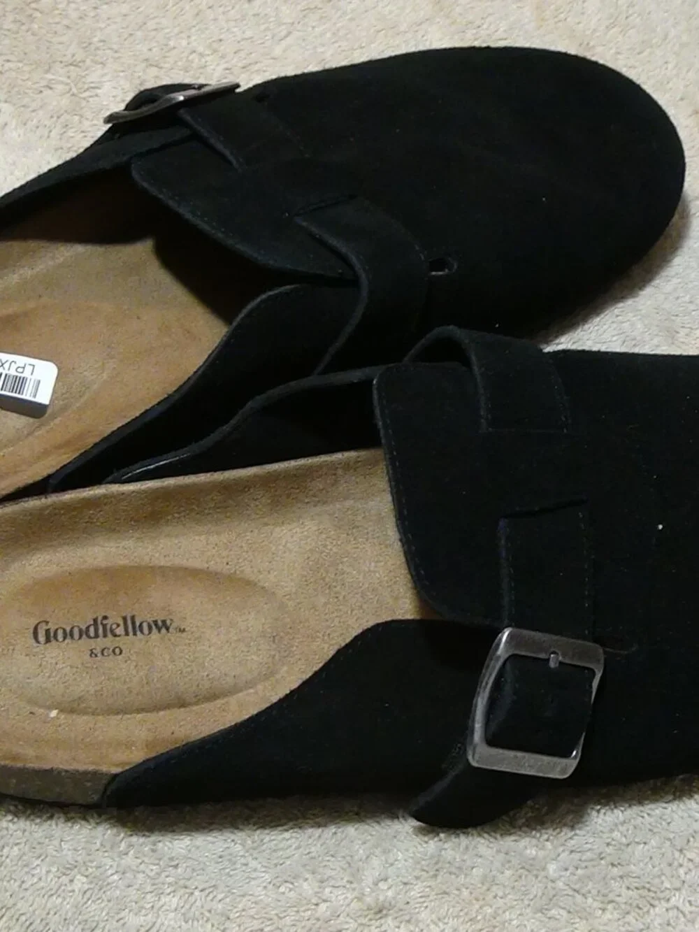Mens Suede Leather Oswald Clogs Goodfellow & Co Size 11 Color Black